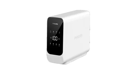Philips AUT3063/62 dijital pompalı beyaz su arıtma cihazı önü görünümü
