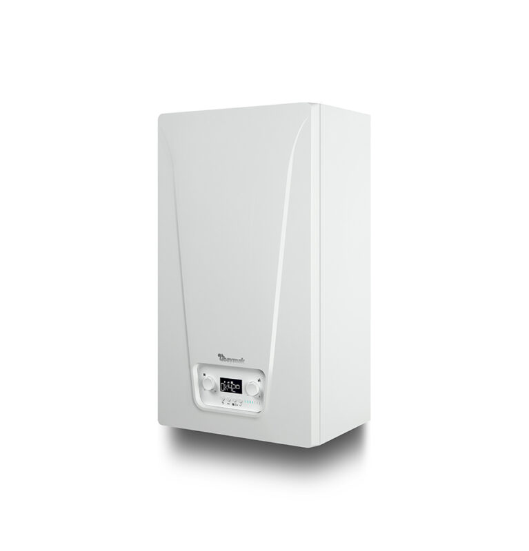 Baymak Lunatec Premix 30 kW kombi dijital LCD ekranlı kontrol paneli görünümü